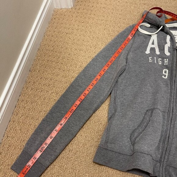 VINTAGE 2000s Y2K ABERCROMBIE GREY SEQUIN HOODIE - Picture 15 of 15